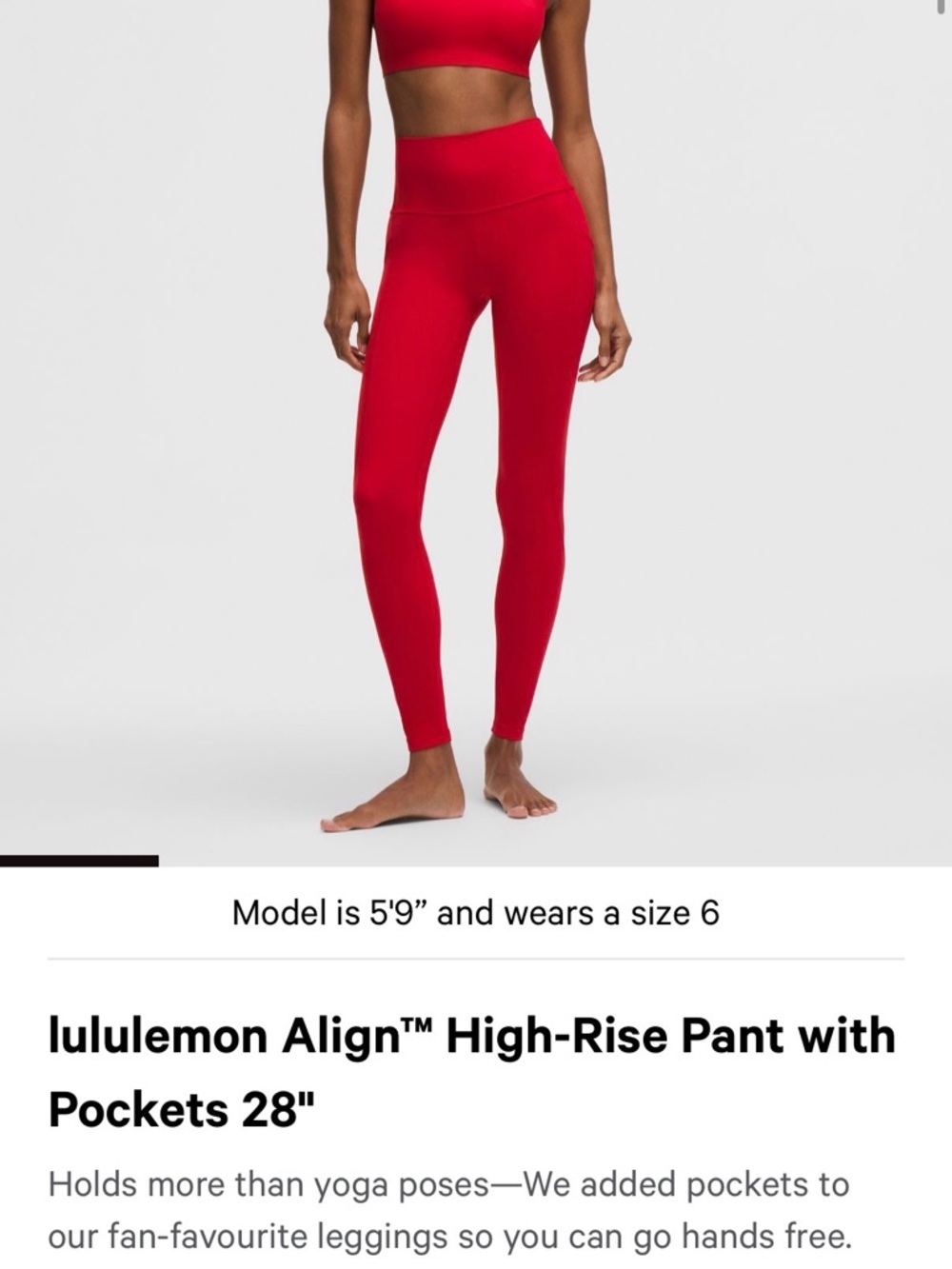 lululemon athletica Red Align High-Rise Leggings